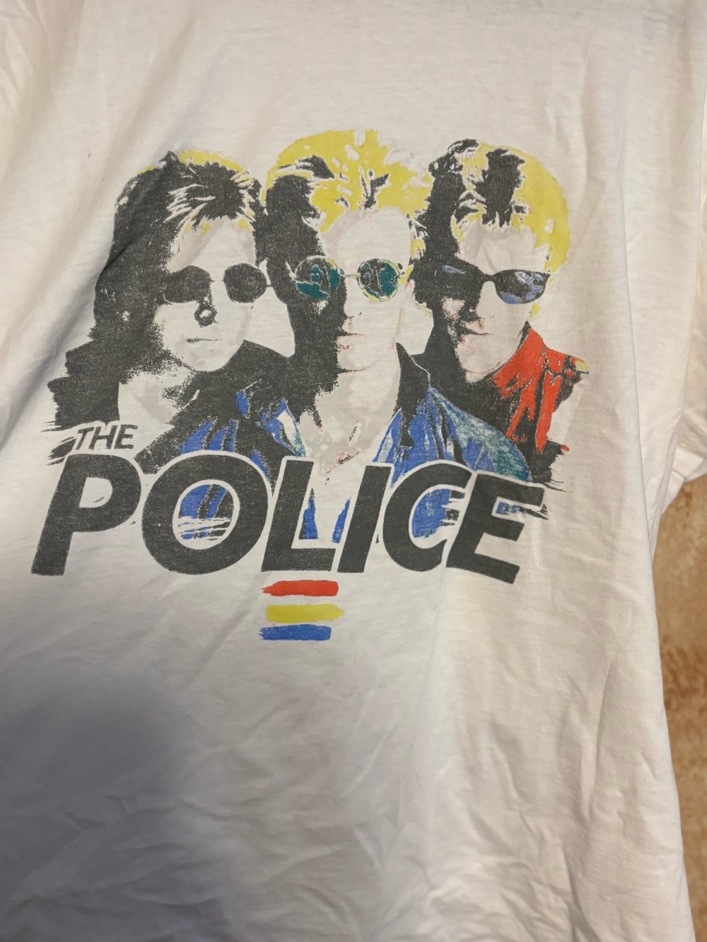 Lucky Brand XL Police Synchronicity Graphic Concert Tee - White
